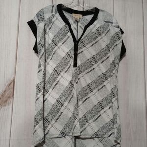 Diana Belle Shirt Ladies Extra Large Black White‎ Short Sleeve